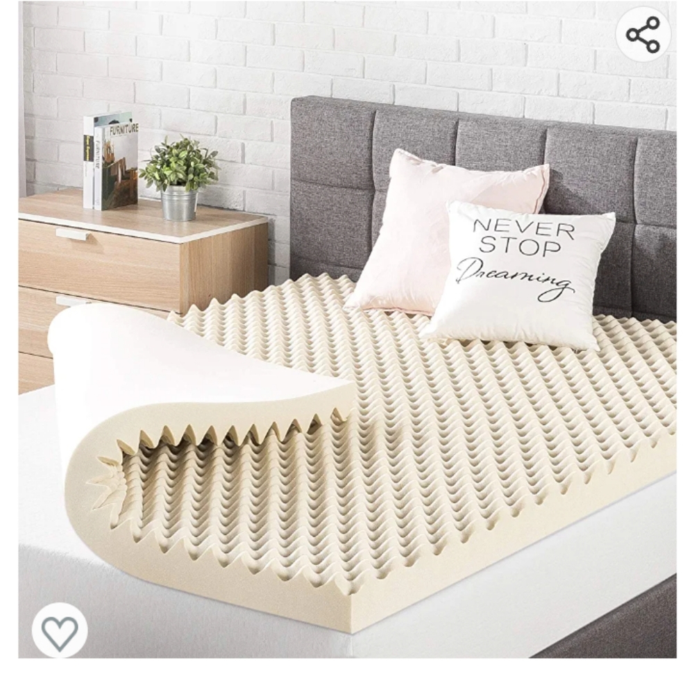 Copper Infused Memory Foam Mattress Topper Twin Size 3 inches